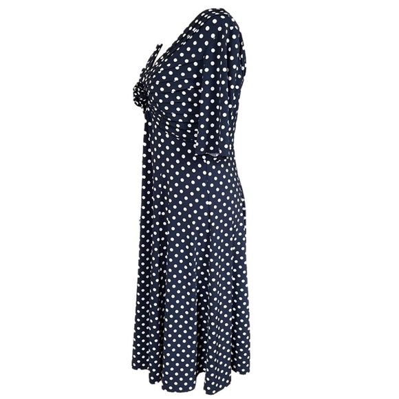 SIGNATURE by Robbie Bee 40's Vintage Style/Pinup Polka Dot Midi Dress Medium GUC - Picture 3 of 9